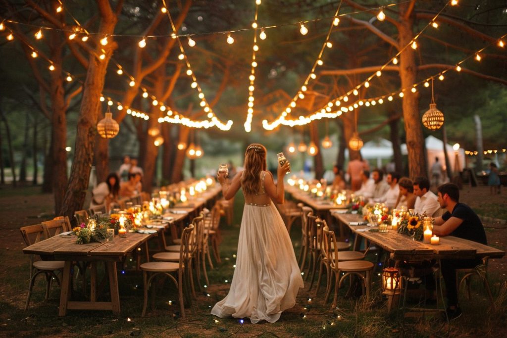 Inspirations pour une réception de mariage bohème en plein air