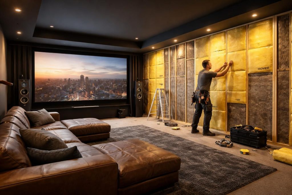 Aménager un home cinéma avec isolation phonique Isover