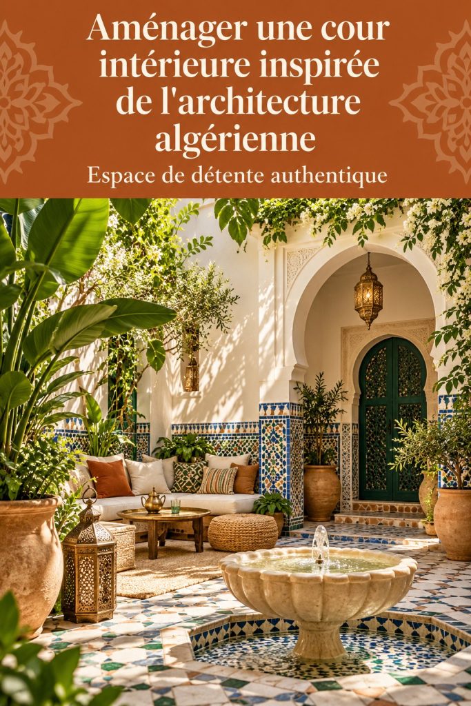 Une cour intérieure moderne inspirée de l'architecture algérienne