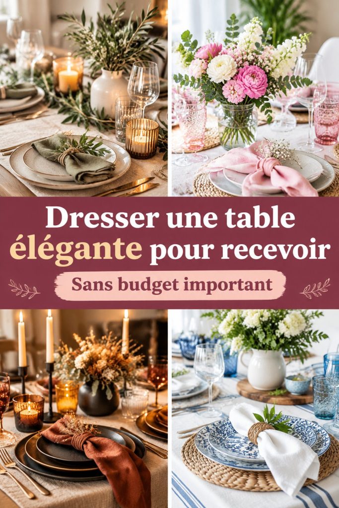 Table élégamment dressée pour un dîner, mettant en avant les éléments de décoration