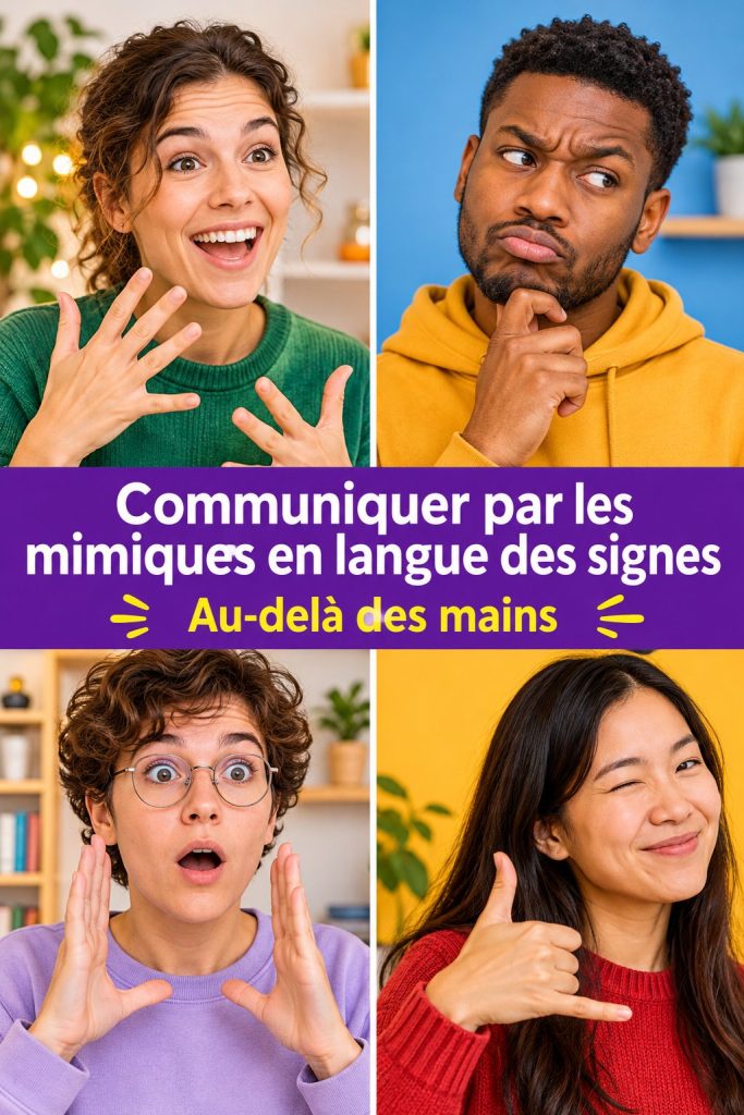 Un enseignant montrant des mimiques en langue des signes
